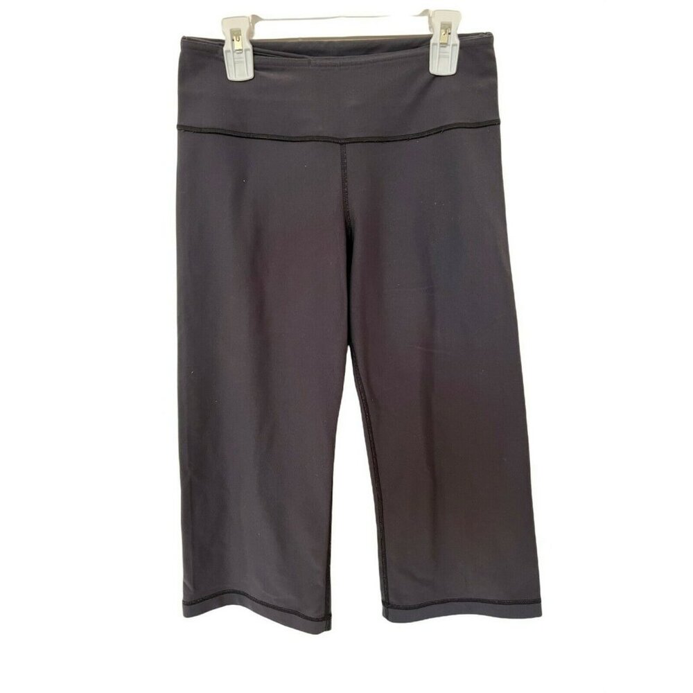 Lululemon Cropped Leggings Women Size 4 High-Rise Stretch Nylon/Spandex Black